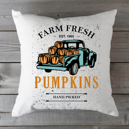 SEO. Bedrucktes Kissen mit Spruch Farm fresh pumpkins - ohne Füllung Linkreich