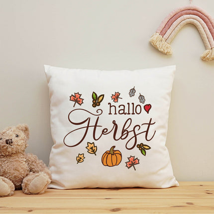 SEO. Bedrucktes Kissen mit Spruch Hallo Herbst - ohne Füllung Linkreich