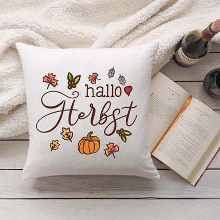 SEO. Bedrucktes Kissen mit Spruch Hallo Herbst - ohne Füllung Linkreich