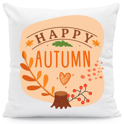 SEO. Bedrucktes Kissen mit Spruch Happy Autumn - ohne Füllung Linkreich