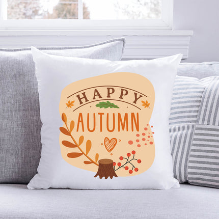 SEO. Bedrucktes Kissen mit Spruch Happy Autumn - ohne Füllung Linkreich