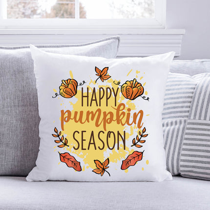 SEO. Bedrucktes Kissen mit Spruch Happy Pumpkin Season - ohne Füllung Linkreich