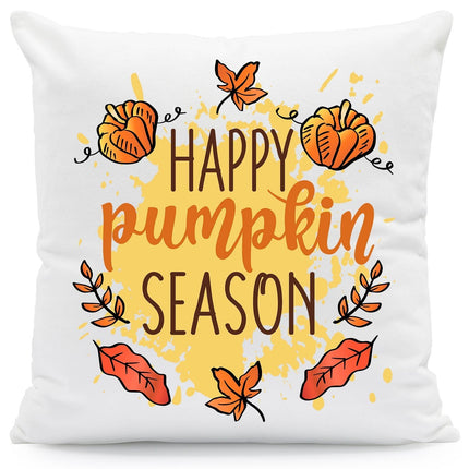 SEO. Bedrucktes Kissen mit Spruch Happy Pumpkin Season - ohne Füllung Linkreich