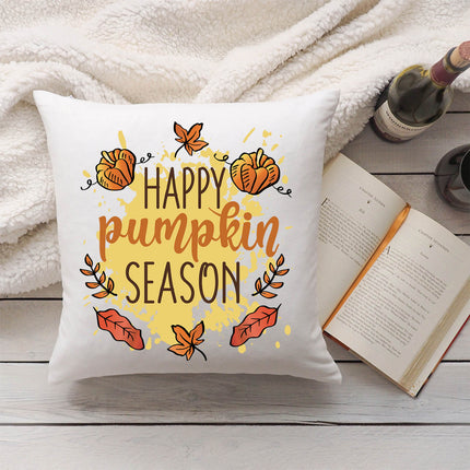 SEO. Bedrucktes Kissen mit Spruch Happy Pumpkin Season - ohne Füllung Linkreich