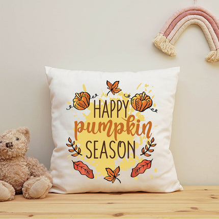 SEO. Bedrucktes Kissen mit Spruch Happy Pumpkin Season - ohne Füllung Linkreich