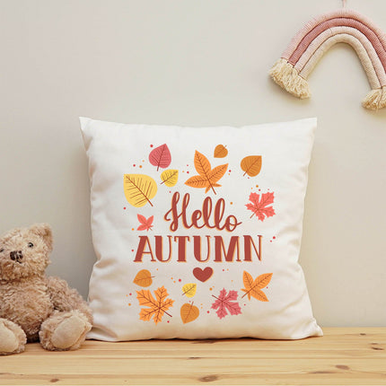 SEO. Bedrucktes Kissen mit Spruch Hello Autumn - ohne Füllung Linkreich