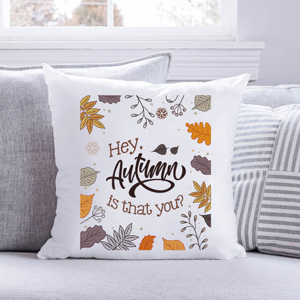 SEO. Bedrucktes Kissen mit Spruch Hey, autumn is that you - ohne Füllung Linkreich
