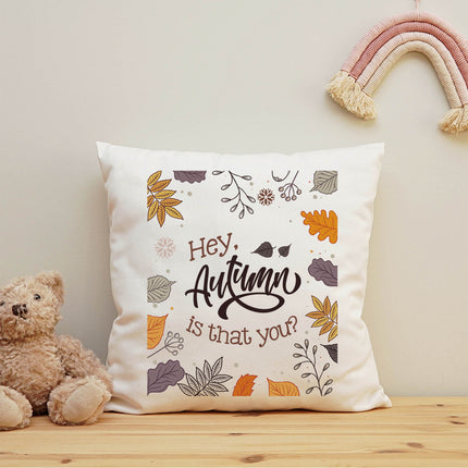 SEO. Bedrucktes Kissen mit Spruch Hey, autumn is that you - ohne Füllung Linkreich