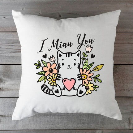 SEO. Bedrucktes Kissen mit Spruch I Miau You - ohne Füllung Linkreich