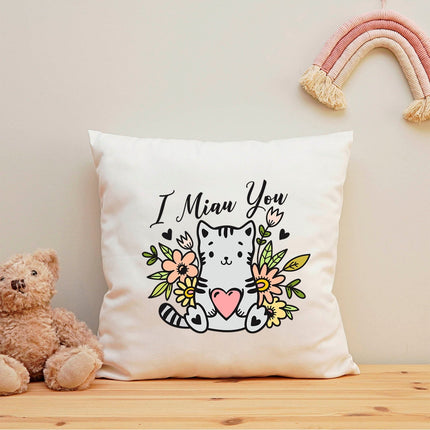 SEO. Bedrucktes Kissen mit Spruch I Miau You - ohne Füllung Linkreich