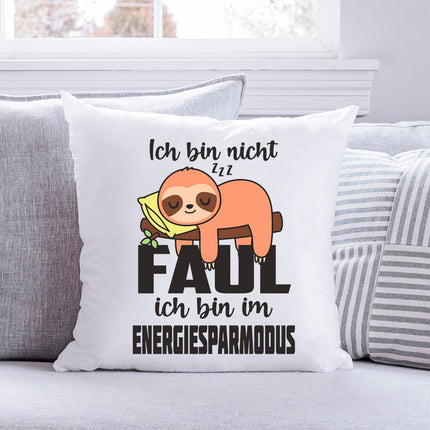 SEO. Bedrucktes Kissen mit Spruch Ich bin nicht faul - mit Füllung Linkreich