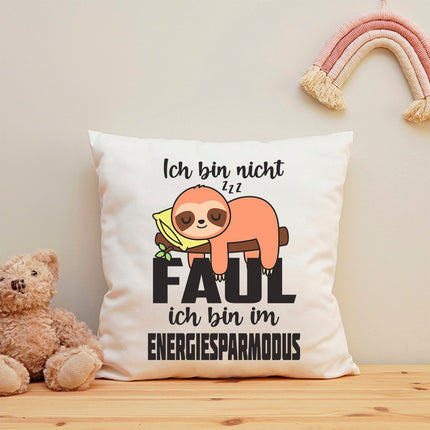 SEO. Bedrucktes Kissen mit Spruch Ich bin nicht faul - mit Füllung Linkreich