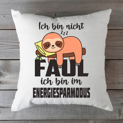 SEO. Bedrucktes Kissen mit Spruch Ich bin nicht faul - mit Füllung Linkreich