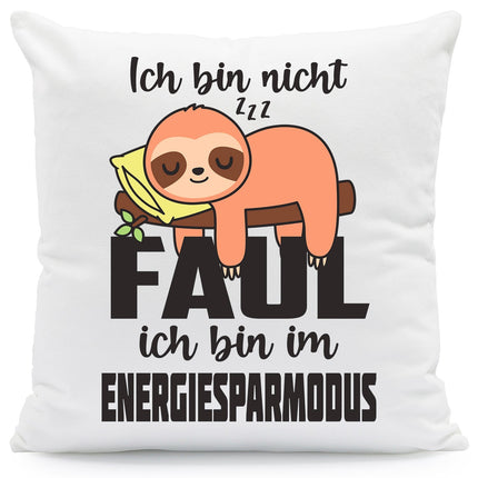 SEO. Bedrucktes Kissen mit Spruch Ich bin nicht faul - mit Füllung Linkreich