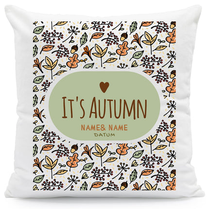 SEO. Bedrucktes Kissen mit Spruch It's Autumn - ohne Füllung Linkreich