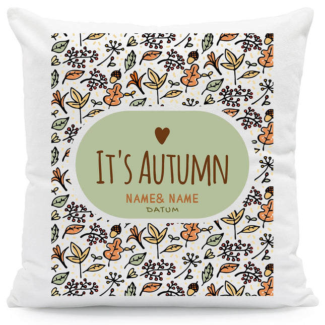 SEO. Bedrucktes Kissen mit Spruch It's Autumn - ohne Füllung Linkreich