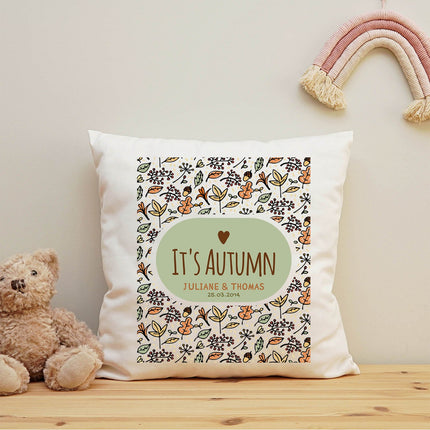 SEO. Bedrucktes Kissen mit Spruch It's Autumn - ohne Füllung Linkreich
