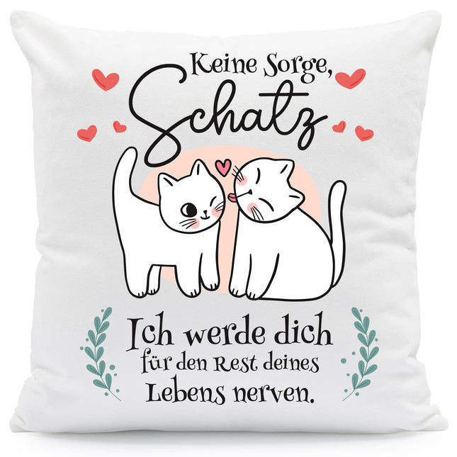 SEO. Bedrucktes Kissen mit Spruch Keine Sorge, Schatz - ohne Füllung Linkreich