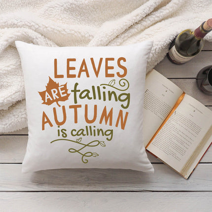 SEO. Bedrucktes Kissen mit Spruch Leaves are falling autumn is calling - ohne Füllung Linkreich