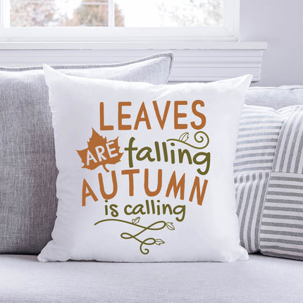 SEO. Bedrucktes Kissen mit Spruch Leaves are falling autumn is calling - ohne Füllung Linkreich