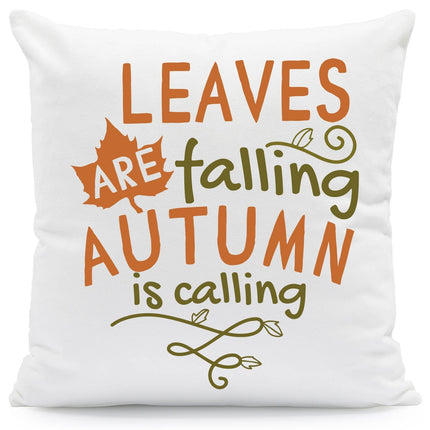 SEO. Bedrucktes Kissen mit Spruch Leaves are falling autumn is calling - ohne Füllung Linkreich