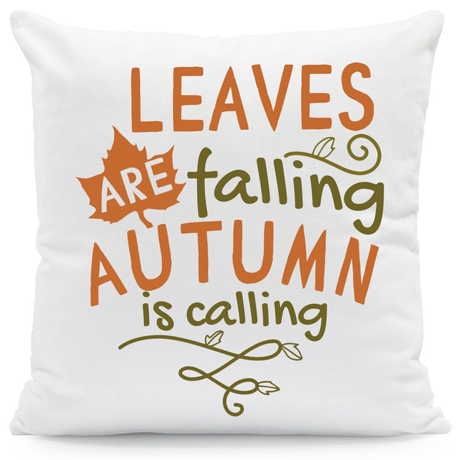 SEO. Bedrucktes Kissen mit Spruch Leaves are falling autumn is calling - ohne Füllung Linkreich