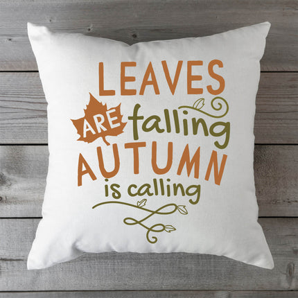 SEO. Bedrucktes Kissen mit Spruch Leaves are falling autumn is calling - ohne Füllung Linkreich