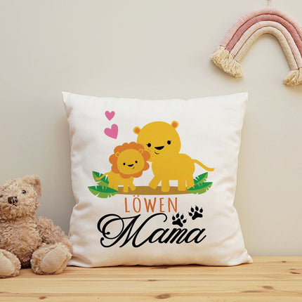 SEO. Bedrucktes Kissen mit Spruch Löwen Mama - ohne Füllung Linkreich