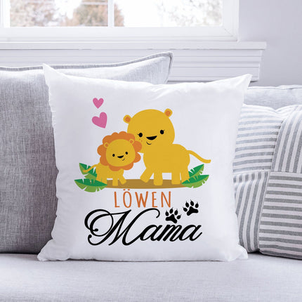 SEO. Bedrucktes Kissen mit Spruch Löwen Mama - ohne Füllung Linkreich