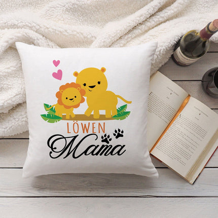 SEO. Bedrucktes Kissen mit Spruch Löwen Mama - ohne Füllung Linkreich
