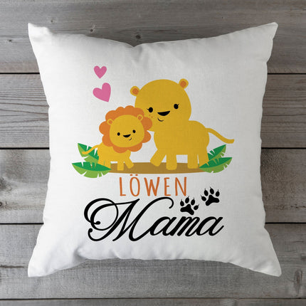 SEO. Bedrucktes Kissen mit Spruch Löwen Mama - ohne Füllung Linkreich