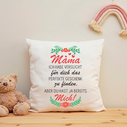 SEO. Bedrucktes Kissen mit Spruch Mama ich habe versucht - mit Füllung Linkreich