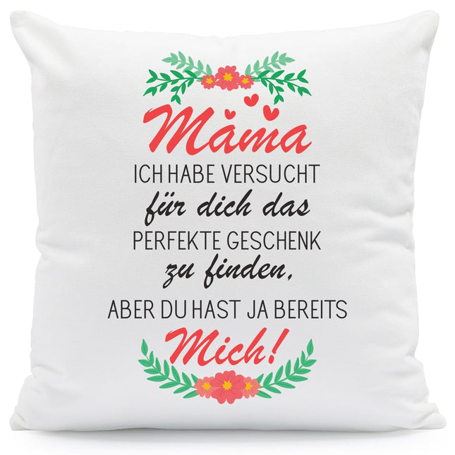 SEO. Bedrucktes Kissen mit Spruch Mama ich habe versucht - mit Füllung Linkreich
