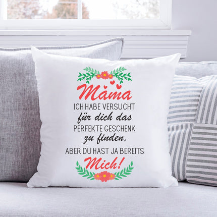 SEO. Bedrucktes Kissen mit Spruch Mama ich habe versucht - mit Füllung Linkreich