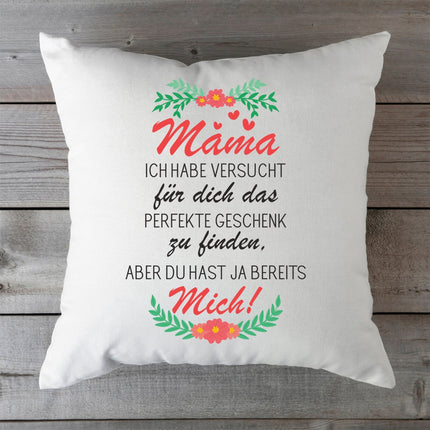 SEO. Bedrucktes Kissen mit Spruch Mama ich habe versucht - mit Füllung Linkreich