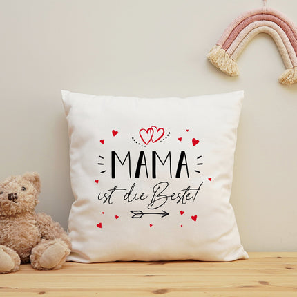 SEO. Bedrucktes Kissen mit Spruch Mama ist die Beste! - mit Füllung Linkreich