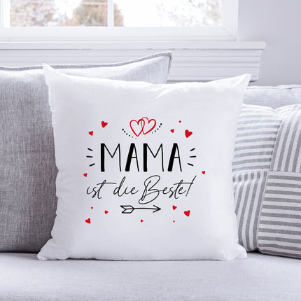 SEO. Bedrucktes Kissen mit Spruch Mama ist die Beste! - mit Füllung Linkreich