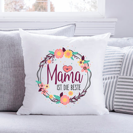 SEO. Bedrucktes Kissen mit Spruch Mama ist die beste - ohne Füllung Linkreich