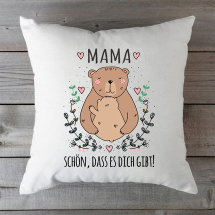 SEO. Bedrucktes Kissen mit Spruch Mama schön, dass es dich gibt - ohne Füllung Linkreich