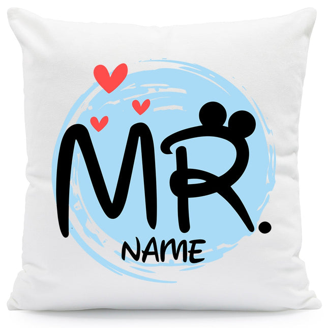 SEO. Bedrucktes Kissen mit Spruch - Mr & Mrs Mouse mit Namen - Mr Linkreich