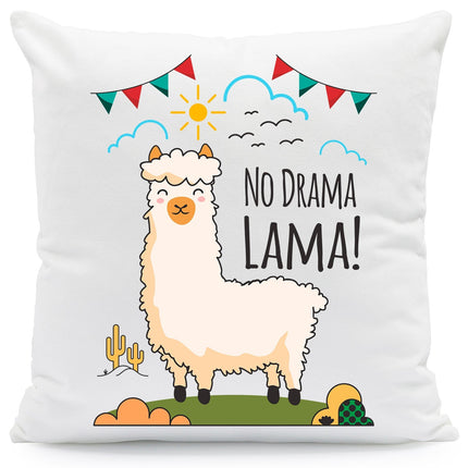 SEO. Bedrucktes Kissen mit Spruch No Drama Lama - mit Füllung Linkreich