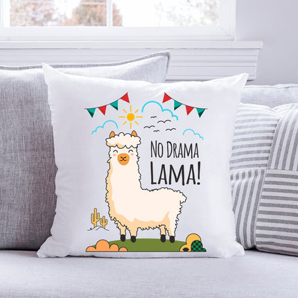 SEO. Bedrucktes Kissen mit Spruch No Drama Lama - mit Füllung Linkreich