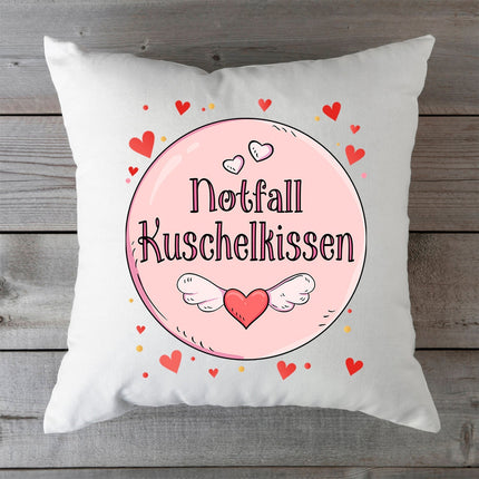 SEO. Bedrucktes Kissen mit Spruch Notfall Kuschelkissen - ohne Füllung Linkreich