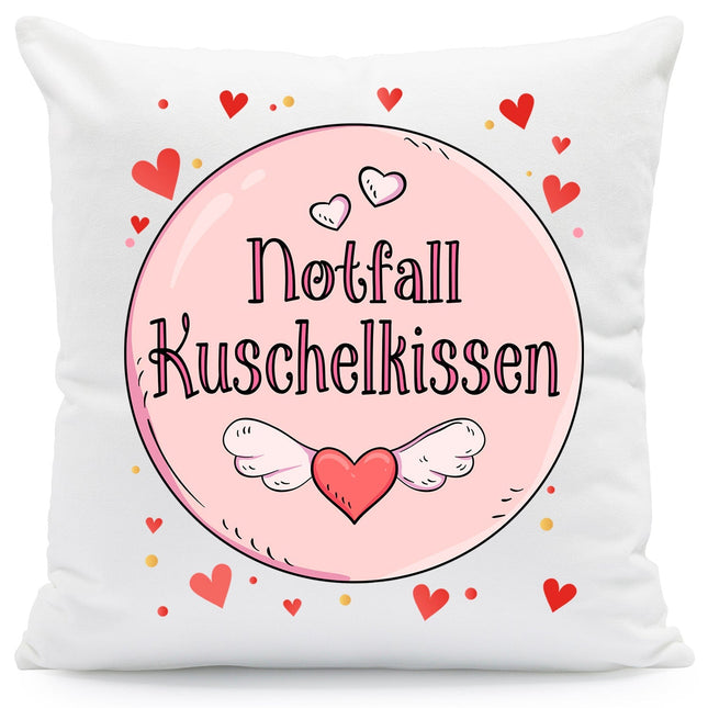 SEO. Bedrucktes Kissen mit Spruch Notfall Kuschelkissen - ohne Füllung Linkreich