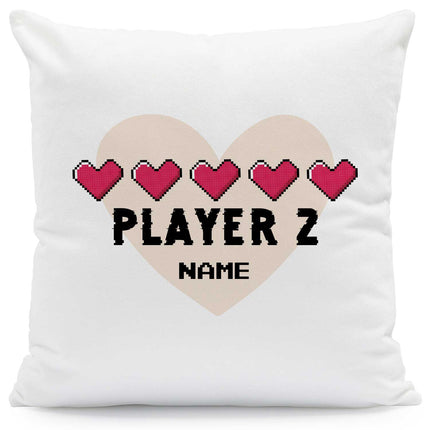 SEO. Bedrucktes Kissen mit Spruch "Player 1 & Player 2" im Set - Linkreich