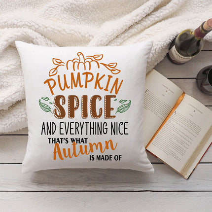 SEO. Bedrucktes Kissen mit Spruch Pumpkin spice and everything nice - ohne Füllung Linkreich