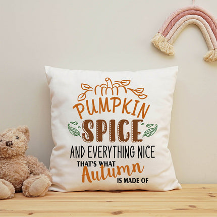 SEO. Bedrucktes Kissen mit Spruch Pumpkin spice and everything nice - ohne Füllung Linkreich