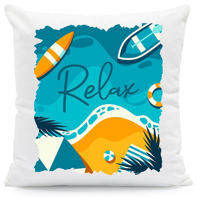 SEO. Bedrucktes Kissen mit Spruch Relax - ohne Füllung Linkreich