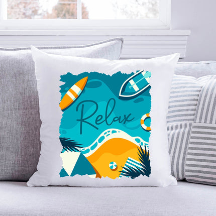 SEO. Bedrucktes Kissen mit Spruch Relax - ohne Füllung Linkreich