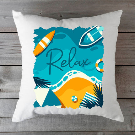SEO. Bedrucktes Kissen mit Spruch Relax - ohne Füllung Linkreich